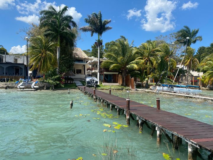 Bacalar Lake view and the Villa Marilu